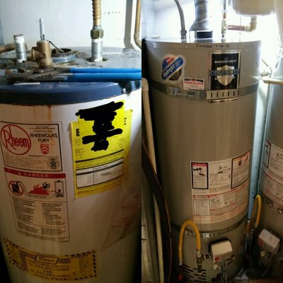 Water Heater replacement - When that 26 year old water heater starts to leak everywhere make the sound solution to have some great work done. Nice work Josh Cole. Puget Sound Plumbing and Heating, Your sound solution to all your plumbing needs. Water Heater replacement - When that 26 year old water heater starts to leak everywhere make the sound solution to have some great work done. Nice work Josh Cole. Puget Sound Plumbing and Heating, Your sound solution to all your plumbing needs.