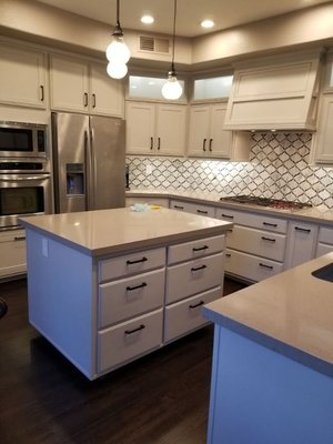 complete Kitchen and Bathroom remodels - this Kitchen remodel was done in 3 months 

everything on this projects  was up grade, water lines, electrical circuits, lighting, sewer drain cooper water lines texture paint absolutely top f the line finishes and materials Wow, beutul