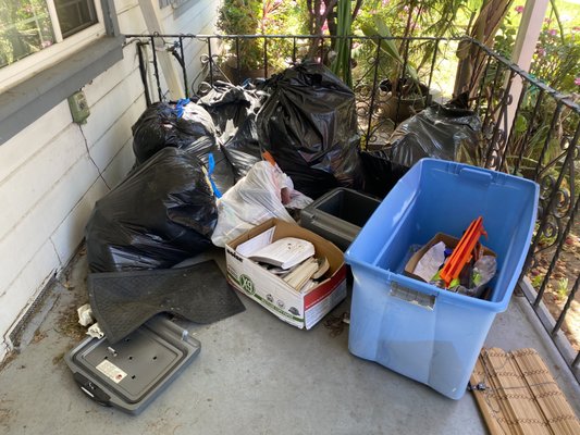 Junk Removal - Here is a good example of residential junk removal. Nothing is more exciting to us than helping customers free up space and hauling off their unwanted stuff. Call us to get your space back!