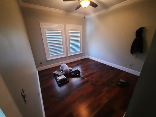 Updating - New Hardwood Flooring installed, New Trim moldings, Ceiling Fan, TV & Mount installed, New paint Updating - New Hardwood Flooring installed, New Trim moldings, Ceiling Fan, TV & Mount installed, New paint