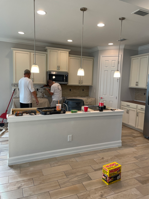 Bathtub to shower conversion and kitchen backsplash - Our customer wanted to convert a bathtub to a shower and replace the builder backsplash. Bathtub to shower conversion and kitchen backsplash - Our customer wanted to convert a bathtub to a shower and replace the builder backsplash.