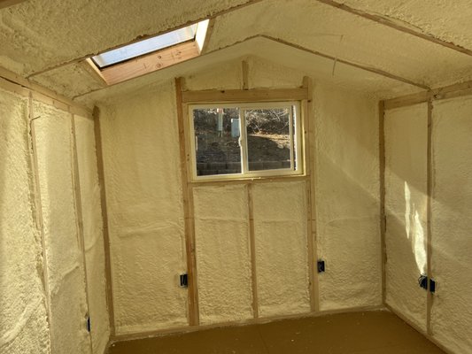Shed- Foam insulation - 3 in. Foam insulation for a Shed that they're converting into an office space.