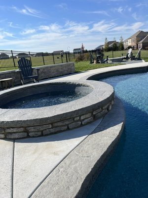 Hot tub 2023 - The homeowner had a pool and hot tub put in. He decided he wanted stone on it, so I went and made his dreams a reality Hot tub 2023 - The homeowner had a pool and hot tub put in. He decided he wanted stone on it, so I went and made his dreams a reality