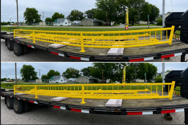 Another project ready to roll out! - From fabrication to finish, every handrail is built with precision, quality craftsmanship, and durability in mind. 
Finished in a high-visibility safety-yellow powder coat, these rails are built to stand the test of time.
Whether it's schools, commercial facilities, industrial sites, or custom fabrication projects, Bullet Metal Worx delivers quality you can count on.

📞 Need custom welding or fabrication? Give us a call!
217-497-2346