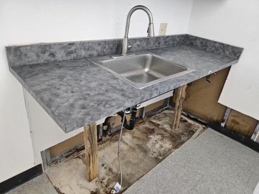 Breakroom Kitchen Leak - We got a call that their breakroom kitchen sink had a leak. No one wants that!! We assessed the situation, cut out the damaged cabinets and drywall. Contained the situation and set up to dry. Lets go! Breakroom Kitchen Leak - We got a call that their breakroom kitchen sink had a leak. No one wants that!! We assessed the situation, cut out the damaged cabinets and drywall. Contained the situation and set up to dry. Lets go!