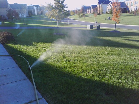 Central Virginia Irrigation Winterizations 2023 - Every year we rent a 185 tow behind diesel air compressor and offer our services of irrigation winterization to much of the state of Virginia. When your home has irrigation there is likely water in the lines and if that water freezes the ice expands and often causes very large breaks in the pipe. What we do is we connect our compressor to your system and with the water shut off we blow air through the system which will in turn blow all the water out leaving the pipes empty which greatly minimizes the chance of broken irrigation due to freezing. If you need your system winterized please do not hesitate to call or text Aaron at (703) 795-2683 to set up your appointment right away. Central Virginia Irrigation Winterizations 2023 - Every year we rent a 185 tow behind diesel air compressor and offer our services of irrigation winterization to much of the state of Virginia. When your home has irrigation there is likely water in the lines and if that water freezes the ice expands and often causes very large breaks in the pipe. What we do is we connect our compressor to your system and with the water shut off we blow air through the system which will in turn blow all the water out leaving the pipes empty which greatly minimizes the chance of broken irrigation due to freezing. If you need your system winterized please do not hesitate to call or text Aaron at (703) 795-2683 to set up your appointment right away.