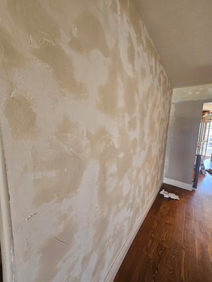 Wallpaper removal - Sep 2024 - This was a wallpaper removal of a living room. The client wanted to remove wallpaper and texure. Once removed, we matched the existing texture and primed and double coated with finish for better results. All material was included with the price. Wallpaper removal - Sep 2024 - This was a wallpaper removal of a living room. The client wanted to remove wallpaper and texure. Once removed, we matched the existing texture and primed and double coated with finish for better results. All material was included with the price.