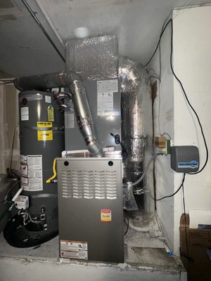 Hybrid Heat Pump + Gas Furnace Upgrade – 4‑Ton System - This project involved upgrading an existing natural‑gas furnace into a modern dual‑fuel hybrid HVAC system. The homeowner wanted quieter operation, better efficiency, and improved comfort without replacing the furnace. We installed a 4‑ton evaporator coil and a 4‑ton 16 SEER2 heat pump outdoor unit, providing high‑efficiency electric heating and cooling while keeping the gas furnace available for colder temperatures.
To ensure proper airflow and long‑term performance, we demoed the old ducted connections and installed a new supply plenum and new duct transitions. This corrected previous airflow restrictions and improved system balance.
We also installed a 4th‑generation Nest thermostat, which automatically optimizes when to use the heat pump vs. the gas furnace for the best comfort and lowest operating cost.
During inspection, we discovered a hidden internal furnace filter completely packed with dust and debris. The homeowner was unaware it existed, and it had never been serviced since the original installation in 2017. We documented the condition, cleaned the compartment, and educated the homeowner on proper maintenance to protect the new hybrid system.
The result is a quiet, efficient, and smart hybrid HVAC system with improved airflow, cleaner duct transitions, and long‑term reliability. Hybrid Heat Pump + Gas Furnace Upgrade – 4‑Ton System - This project involved upgrading an existing natural‑gas furnace into a modern dual‑fuel hybrid HVAC system. The homeowner wanted quieter operation, better efficiency, and improved comfort without replacing the furnace. We installed a 4‑ton evaporator coil and a 4‑ton 16 SEER2 heat pump outdoor unit, providing high‑efficiency electric heating and cooling while keeping the gas furnace available for colder temperatures.
To ensure proper airflow and long‑term performance, we demoed the old ducted connections and installed a new supply plenum and new duct transitions. This corrected previous airflow restrictions and improved system balance.
We also installed a 4th‑generation Nest thermostat, which automatically optimizes when to use the heat pump vs. the gas furnace for the best comfort and lowest operating cost.
During inspection, we discovered a hidden internal furnace filter completely packed with dust and debris. The homeowner was unaware it existed, and it had never been serviced since the original installation in 2017. We documented the condition, cleaned the compartment, and educated the homeowner on proper maintenance to protect the new hybrid system.
The result is a quiet, efficient, and smart hybrid HVAC system with improved airflow, cleaner duct transitions, and long‑term reliability.
