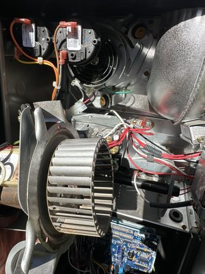 Inducer motor and control board replacement - This inducer motor and control board replacement was done on an old furnace that was in bad conditions