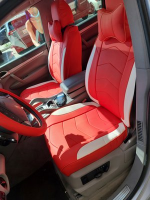 2020 Jaguar F-Pace - $249
2020 Jaguar F-Pace Seat Cover Installed, Red with White Color
We do Free Professional Installation, Takes 30 Minutes