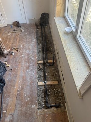 Bedroom radiator - Bedroom radiator relocation as well as waste lines replacement