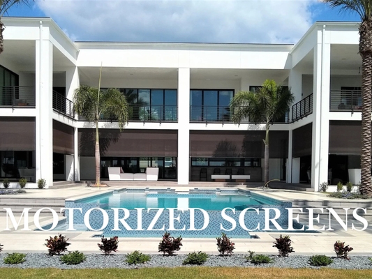 Custom Motorized Screens - Enhance your outdoor living space with custom motorized screens designed for added shade, comfort, and protection. This installation creates a more comfortable environment while maintaining the open-air feel and clean, modern look of the space. Custom Motorized Screens - Enhance your outdoor living space with custom motorized screens designed for added shade, comfort, and protection. This installation creates a more comfortable environment while maintaining the open-air feel and clean, modern look of the space.