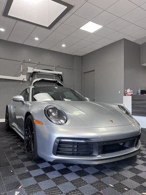 2023 Porsche 911 - What happens when you find a great deal on the car but not in your favorite spec?
We transformed this 2023 Porsche 911 S from blue to GT Silver, along with wheels powder coated to gloss black and caliper painted from black to red with custom Porsche logo. 2023 Porsche 911 - What happens when you find a great deal on the car but not in your favorite spec?
We transformed this 2023 Porsche 911 S from blue to GT Silver, along with wheels powder coated to gloss black and caliper painted from black to red with custom Porsche logo.