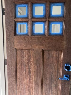 Door Painting Project - Our team was hired to paint a main door which was withered due to age. Door Painting Project - Our team was hired to paint a main door which was withered due to age.