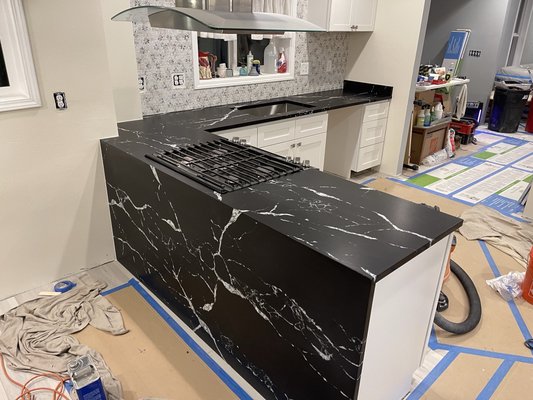 Acme quartz countertop install Feb 2023 - 1 seam kitchen with matching waterfall front panel another 5 Star Integrity Stonework install- don’t forget to see all our reviews for the Lynnwood location same ownership, same fabrication team based out of Sedro Woolley, same installers, just a new great Skagit location.