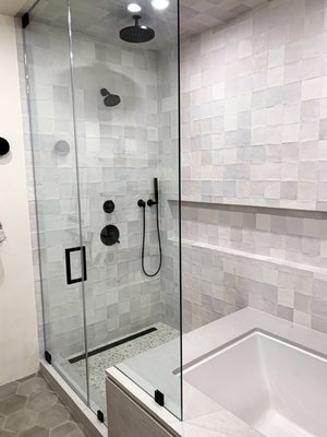Larchmont Village - We meet the customer via Yelp to help the customer remodel their existing bathroom.
Following the 3D design, we provide the customer work as complete on the critical path and the customer was involved in any decision.