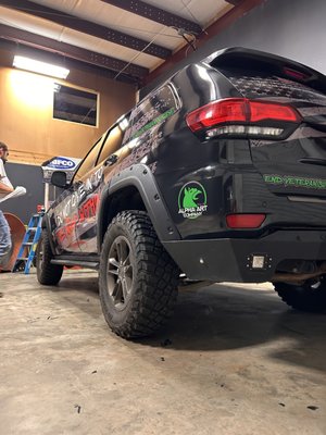 Veteran Awareness Wrap - This was a full jeep wrap printed on Avery Dennison vinyl. Veteran Angie Dodge came to us with this amazing idea and we couldn't have been happier to help her bring it to life. It is such a great message she is spreading. Our veterans need our support. Please look out for those in need and watch for the signs. Happy Wheeling and thank you for your service, Mrs. Dodge. Veteran Awareness Wrap - This was a full jeep wrap printed on Avery Dennison vinyl. Veteran Angie Dodge came to us with this amazing idea and we couldn't have been happier to help her bring it to life. It is such a great message she is spreading. Our veterans need our support. Please look out for those in need and watch for the signs. Happy Wheeling and thank you for your service, Mrs. Dodge.