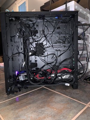Gaming Desktop Repair - This Gaming PC was stuck in a Safe Mode boot loop. It could not start Windows 10. We tested all the CPU, RAM, SSD, and graphics card. We found that the BIOS was out of date. The CPU liquid cooler was installed wrong. The wires were a tangled mess. There was a bad hard drive SATA cable. We updated the BIOS, correctly installed the CPU cooler, reinstalled Windows 10, and cable managed the wires. Now the PC works like new. Gaming Desktop Repair - This Gaming PC was stuck in a Safe Mode boot loop. It could not start Windows 10. We tested all the CPU, RAM, SSD, and graphics card. We found that the BIOS was out of date. The CPU liquid cooler was installed wrong. The wires were a tangled mess. There was a bad hard drive SATA cable. We updated the BIOS, correctly installed the CPU cooler, reinstalled Windows 10, and cable managed the wires. Now the PC works like new.