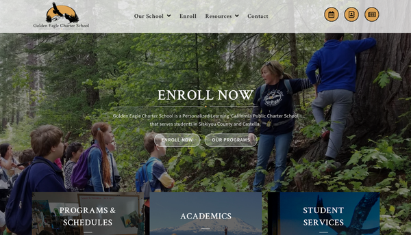 New Website: Golden Eagle Charter School - With their modern approach to education and K-12 learning, the Golden Eagle Charter School stands for so much more than what their old website showcased. We’re so proud that they made the decision to work with R&B Communications. We had such a fun time updating their website with a compelling design and streamlined layout! Check out the full story here: https://www.rb-com.com/website-design/the-new-golden-eagle-charter-school-website/ New Website: Golden Eagle Charter School - With their modern approach to education and K-12 learning, the Golden Eagle Charter School stands for so much more than what their old website showcased. We’re so proud that they made the decision to work with R&B Communications. We had such a fun time updating their website with a compelling design and streamlined layout! Check out the full story here: https://www.rb-com.com/website-design/the-new-golden-eagle-charter-school-website/