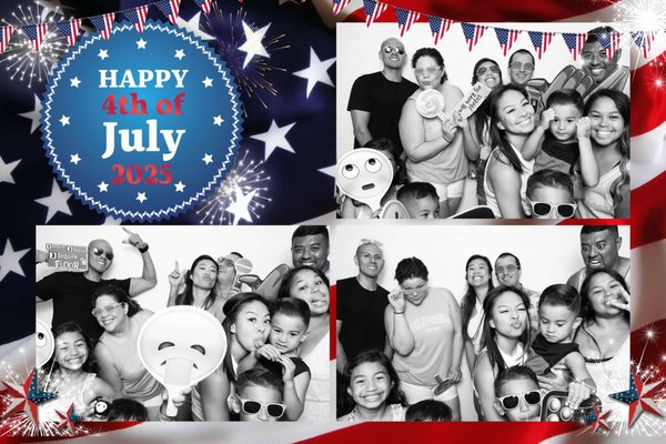 4th of July Event - JE Photobooth - JE Photobooth brought the red, white, and blue celebration to life this 4th of July with our professional DSLR photo booth setup. Guests enjoyed high-quality photos, custom patriotic templates, and instant prints that captured the energy and excitement of the holiday. Whether it’s a backyard party or a large community event, our luxury photo booth makes every celebration unforgettable. 4th of July Event - JE Photobooth - JE Photobooth brought the red, white, and blue celebration to life this 4th of July with our professional DSLR photo booth setup. Guests enjoyed high-quality photos, custom patriotic templates, and instant prints that captured the energy and excitement of the holiday. Whether it’s a backyard party or a large community event, our luxury photo booth makes every celebration unforgettable.