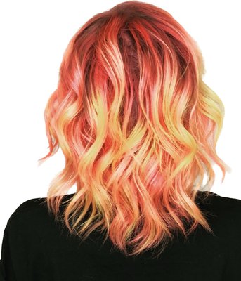 Tequila sunrise - Dimensional, orange and yellow fashion color balayage ! Tequila sunrise - Dimensional, orange and yellow fashion color balayage !