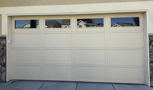 Garage Door Replacement - Too much fun this summer. Accidentally backed the trailer into the door. Garage Door Replacement - Too much fun this summer. Accidentally backed the trailer into the door.
