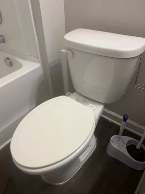 Toilet tank replacement - This job was for a client of ours who has multiple properties than we service on a regular basis. We were called out to this property because one of his clients broke the toilet tank. We were able to get a direct replacement for this unit from the local plumbing supply house, which was awesome. My client was pleased that he did not have to replace the entire toilet. Replacement went well.
