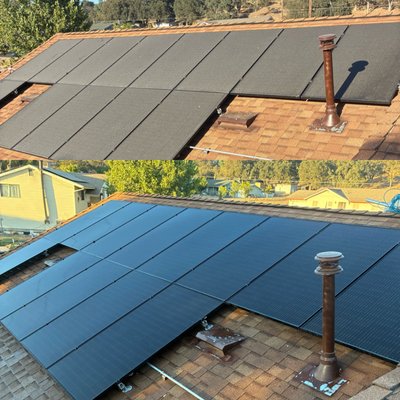 Before/after panel cleaning - Mid summer panel cleaning to soak up those rays