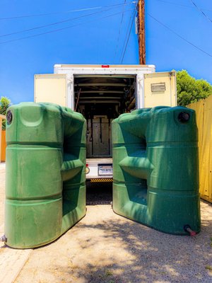 Installing Rain water storage tanks and Boiler Repair for Church - Installed 2 rain water storage tanks for California standards for Church. Also Repairing a closed loop system Boiler by Raypak for Church