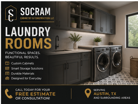 Laundry Room Makeovers - Turn your laundry room into an efficient, pleasant space with our contractor services. Whether you need new cabinets, upgraded appliances, or better storage, we’ll help you create a bright, organized, and functional laundry area that makes household chores easier. Laundry Room Makeovers - Turn your laundry room into an efficient, pleasant space with our contractor services. Whether you need new cabinets, upgraded appliances, or better storage, we’ll help you create a bright, organized, and functional laundry area that makes household chores easier.