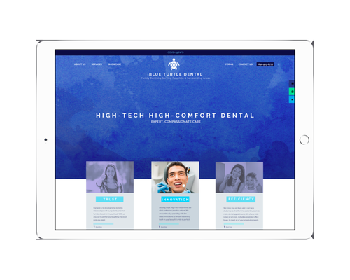Website, Brand Identity, and Digital Marketing for a Dental Practice - To help the dental practice establish a digital footprint and grow, we created a fresh, modern, conversion-optimized website to function as the hub of all marketing campaigns. Within 4 months of launching the SEO campaign, we got 80% of most profitable keywords high on Page 1 of Google search, resulting in half of all new patients coming from online search (15-25 new patients/month). We worked hard to build Blue Turtle Dental’s online reputation that resulted in 58% new 5-star reviews across social channels in a period of 3 months. We also helped the practice market events through email and social media marketing, bringing a wide reach and top of mind brand awareness. Website, Brand Identity, and Digital Marketing for a Dental Practice - To help the dental practice establish a digital footprint and grow, we created a fresh, modern, conversion-optimized website to function as the hub of all marketing campaigns. Within 4 months of launching the SEO campaign, we got 80% of most profitable keywords high on Page 1 of Google search, resulting in half of all new patients coming from online search (15-25 new patients/month). We worked hard to build Blue Turtle Dental’s online reputation that resulted in 58% new 5-star reviews across social channels in a period of 3 months. We also helped the practice market events through email and social media marketing, bringing a wide reach and top of mind brand awareness.