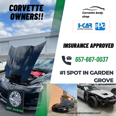 corvettes - Icar certified 
Been working on these cars for 18 years and they never get old to look at.
if you need quality repairs and good reliable work

Wrench Rebel Collision has you covered