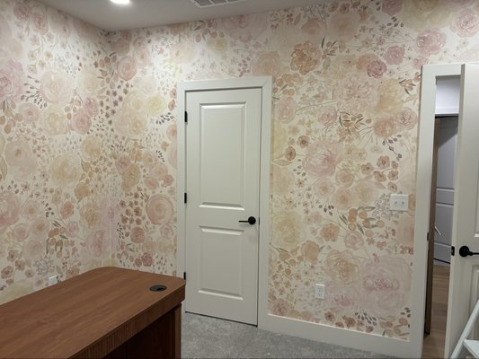 Wallpaper Installation - HerHaven Home Services helped transform a room with wallpaper removal and installation. Our team prepped the surface before hanging the wallpaper.
What We Did
Surface Prep & Repair: Scraped away leftover adhesive residue, patched minor drywall imperfections, sanded the surface smooth, and applied a dedicated wallpaper primer/sealer for maximum adhesion.
Precision Installation: Expertly measured, cut, and aligned a complex pattern design, ensuring perfectly seamless transitions, clean edges around outlets/trim, and zero air bubbles.
Clean & Tidy Finish: Protected floors and surrounding furniture throughout the process, leaving the space spotlessly clean and ready for immediate enjoyment.
The result is a stunning, high-impact accent wall with seamless pattern continuity giving the entire room a fresh, sophisticated custom look without the hassle or mess.
Ready to add some wallpaper to your home? Message HerHaven Home Services today! Wallpaper Installation - HerHaven Home Services helped transform a room with wallpaper removal and installation. Our team prepped the surface before hanging the wallpaper.
What We Did
Surface Prep & Repair: Scraped away leftover adhesive residue, patched minor drywall imperfections, sanded the surface smooth, and applied a dedicated wallpaper primer/sealer for maximum adhesion.
Precision Installation: Expertly measured, cut, and aligned a complex pattern design, ensuring perfectly seamless transitions, clean edges around outlets/trim, and zero air bubbles.
Clean & Tidy Finish: Protected floors and surrounding furniture throughout the process, leaving the space spotlessly clean and ready for immediate enjoyment.
The result is a stunning, high-impact accent wall with seamless pattern continuity giving the entire room a fresh, sophisticated custom look without the hassle or mess.
Ready to add some wallpaper to your home? Message HerHaven Home Services today!