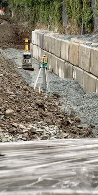 120ft lock block retaining wall - installed 120ft lock block retaining wall in Port Coquitlam for an apartment complex