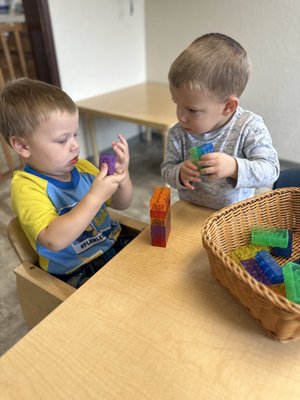 Toddler Classroom - Our toddler classroom is fun and inviting! The teachers meet the children where they are at in their learning and engage them during play as well as during activity times. We develop our lesson plans to help our children grow in all areas of their development and support them where they may need extra help.