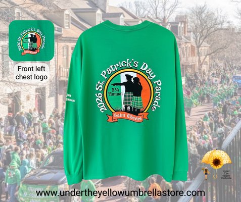 2026 St. Patrick’s Day Parade Shirt - ☘️ It’s officially parade season on St. Charles Main Street ☘️

We’re proud to be an official supplier of the 2026 St. Patrick’s Day Parade long sleeve shirt with a huge nod to Hibernian heritage— and they’ve arrived at Under The Yellow Umbrella!

March 17th is going to be big. The streets will be packed, the energy will be electric, and this is the shirt to wear when the bagpipes start playing.

Limited quantities available in-store and online for $25 - https://www.undertheyellowumbrellastore.com

Swing by, grab yours, and get parade-ready with us.

Let’s make Main Street a sea of green💚☘️

#undertheyellowumbrella 
#stpatricksday 
#☘️
#hibernian