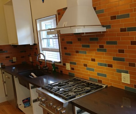 Fun Pattern Kitchen Backplash - This Couple Wanted Artwork on their New Kitchen Walls to Complement Their New Kitchen Remodel Fun Pattern Kitchen Backplash - This Couple Wanted Artwork on their New Kitchen Walls to Complement Their New Kitchen Remodel