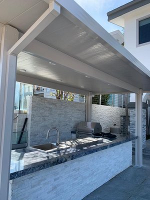 Patio Cover - This project made the outside area and great space to gather around . Patio Cover - This project made the outside area and great space to gather around .