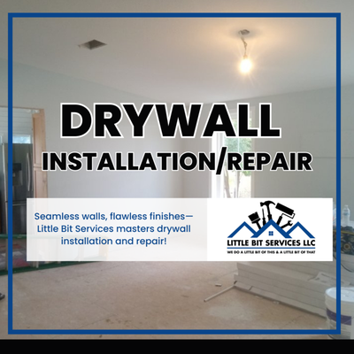 Drywall Installation / Repair - Don’t let damaged drywall drag down your home’s appearance or value. In Beverly Hills, FL, and the surrounding Citrus County communities, Little Bit Services specializes in drywall installation and repair, helping property owners achieve flawless walls, ceilings, and finishes every time.
Drywall Installation & Finishing
Drywall Repair & Texture Matching
Drywall Installation (Hanging & Finishing):
Contact Us Today:
Whether you need patching or improvements, our drywall experts are here to help. Free estimates, flexible scheduling, and a job done right—every time. Drywall Installation / Repair - Don’t let damaged drywall drag down your home’s appearance or value. In Beverly Hills, FL, and the surrounding Citrus County communities, Little Bit Services specializes in drywall installation and repair, helping property owners achieve flawless walls, ceilings, and finishes every time.
Drywall Installation & Finishing
Drywall Repair & Texture Matching
Drywall Installation (Hanging & Finishing):
Contact Us Today:
Whether you need patching or improvements, our drywall experts are here to help. Free estimates, flexible scheduling, and a job done right—every time.