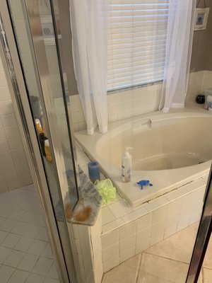 Bathroom Deep Cleaning - So satisfying to be able to RENEW this bathroom while saving the owner thousands of dollars on remodel! 
I know we don't perform miracles, but we sure come close!