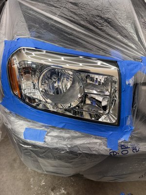 Headlight restoration service - This restoration for the headlight save my customer a lot of money to buy new headlights. It was totally yellow and dark to see in the night. This is a safety concern. But with our headlight restoration, we restore his headlight and it’s good as new.