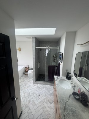 Bathroom remodel - This was a full bathroom remodel from start to finish. We tore everything out and transformed the space into a modern, updated bathroom the customer loves and can enjoy for years to come. Bathroom remodel - This was a full bathroom remodel from start to finish. We tore everything out and transformed the space into a modern, updated bathroom the customer loves and can enjoy for years to come.