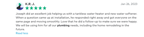 Testimonials - We pride ourselves in exceptional customer service. We also believe in delivering not only quality plumbing solutions but also a seamless and friendly experience for every client. With prompt responses, clear communication, and a commitment to exceeding expectations, we ensure your satisfaction at every step.