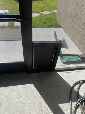 different ways of dog door installation - different ways to install a dog door, one with a panoramic view and the other with a regular size large