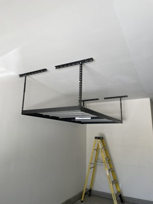 Ceiling storage rack installation. - We offer professional assembly and installation of all types of garage ceiling organization storage racks. Ceiling storage rack installation. - We offer professional assembly and installation of all types of garage ceiling organization storage racks.