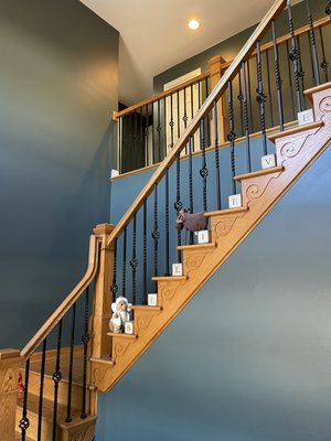Residential interior painting - A beautiful horse farm we did a lot of work at with more to come including cabinet painting and the painting of those beautiful oak steps.