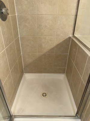 Bathroom Recaulk - This model was done on a shower that was in bad shape. The grouting and caulking were nearing the end of their life. We strip, clean, and repair to get it back into great condition! Bathroom Recaulk - This model was done on a shower that was in bad shape. The grouting and caulking were nearing the end of their life. We strip, clean, and repair to get it back into great condition!