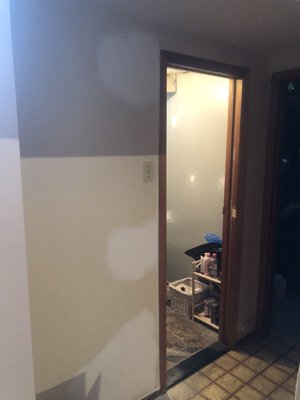 Bathroom paint job - This paint job was done on a washroom in a customer’s basement that had mold and water damaged areas. Our team patched sanded and painted all the walls and painted them to the customer’s colour of choice.