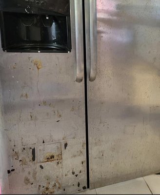 Exterior Refrigerator Cleaning - Before and After Exterior Refrigerator Cleaning Exterior Refrigerator Cleaning - Before and After Exterior Refrigerator Cleaning