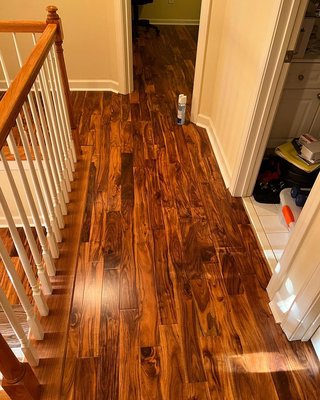 Pre-finish Hardwood floor installation. - Pre-finish Hardwood floor installation.